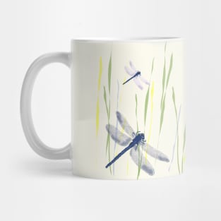 Dragonfly flying in the river Mug